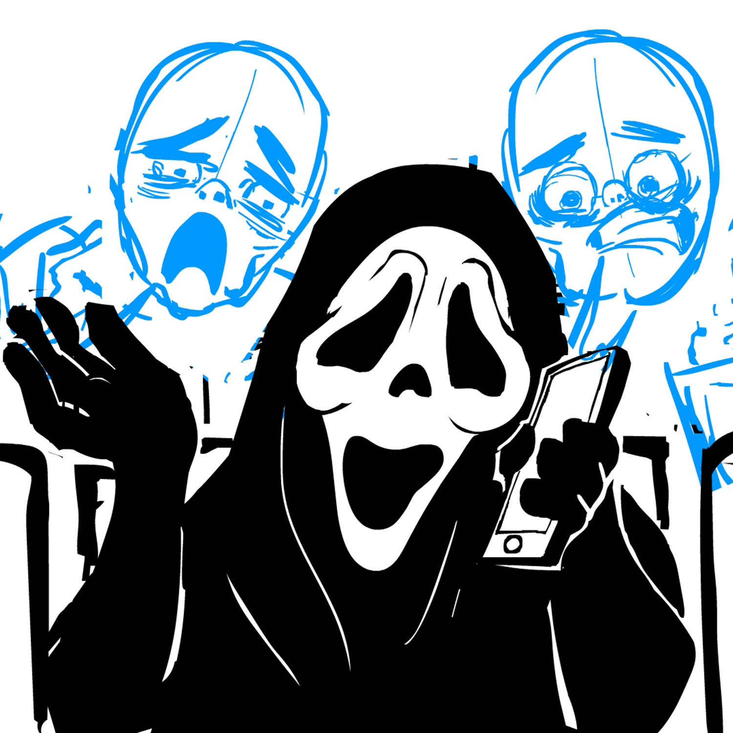 Biorex animaatiotuotanto - luonnos Scream hahmosta